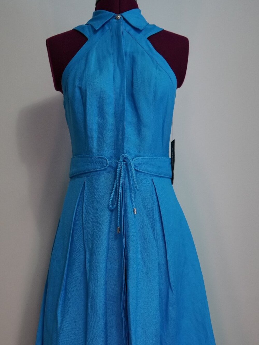 Karl Lagerfeld Paris New w/ Tags Dress-Wmns 0-Pockets-Halter Top-Bright Blue